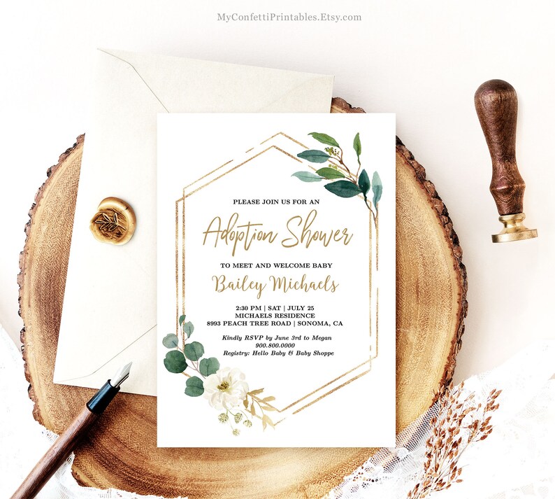 Adoption Shower Invitation EDITABLE Invitation Printable - Etsy
