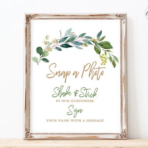 Baby Shower Photo Guest Book Sign, Printable GuestBook Sign, Greenery, Neutral, Boy or Girl, Green, Gold, MCP813, MCP814, MCP815, MCP825