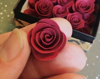 Craft Flowers Black Roses Black Paper Flowers DIY Wedding Paper Roses Halloween 34 Mini Paper Flowers Gothic Victorian