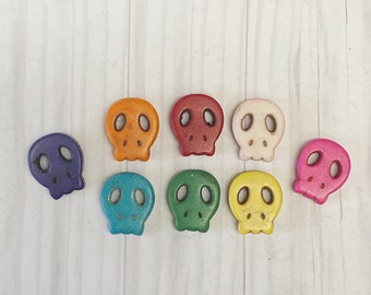 flat skull beads