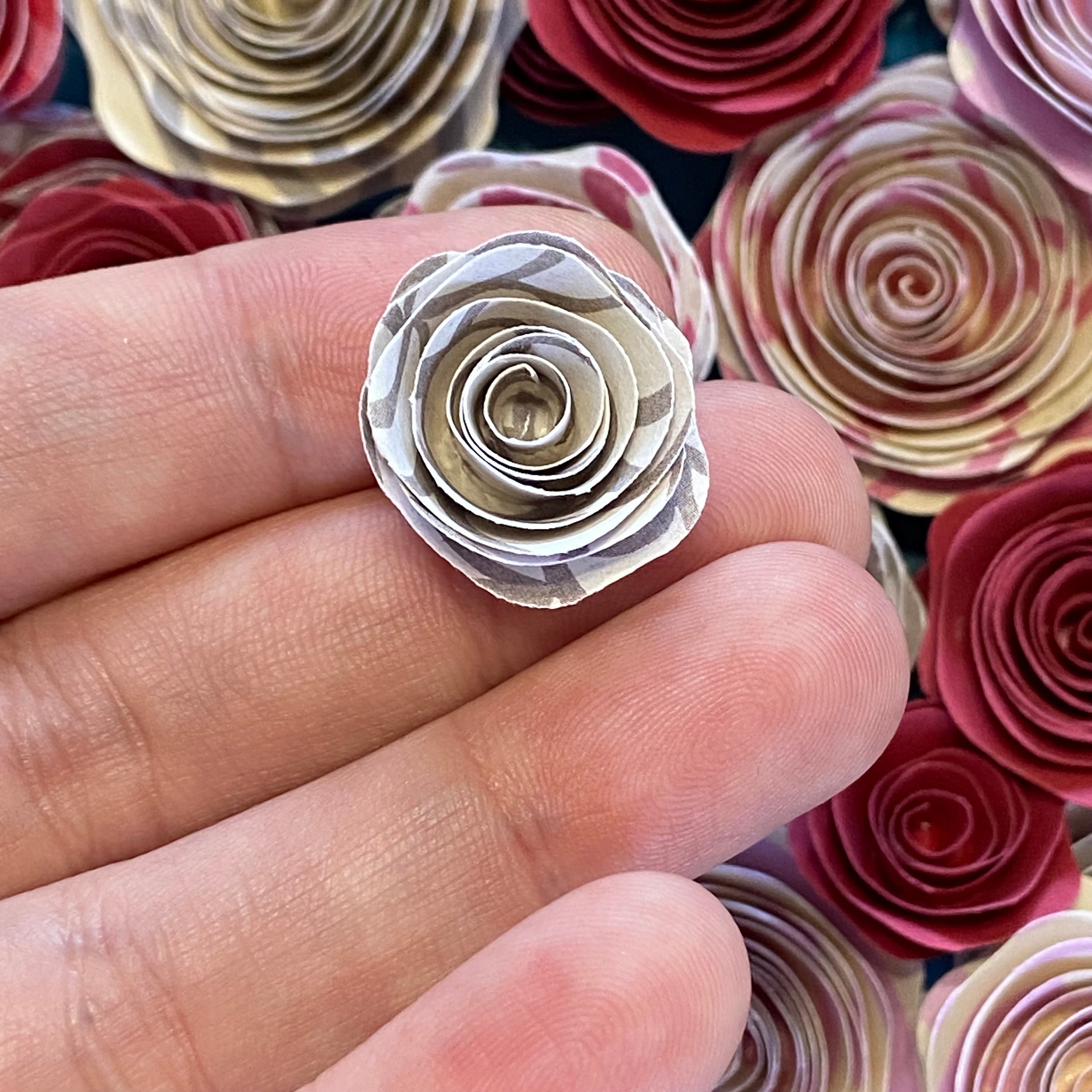 Handmade Paper Roses: Valentine's Day Decor, Red, Pink, Gray - Etsy