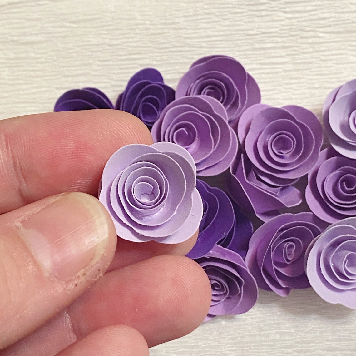 Itty Bitty Paper Roses, Tiny Purple Roses, Baby Purple Roses, Tiny ...
