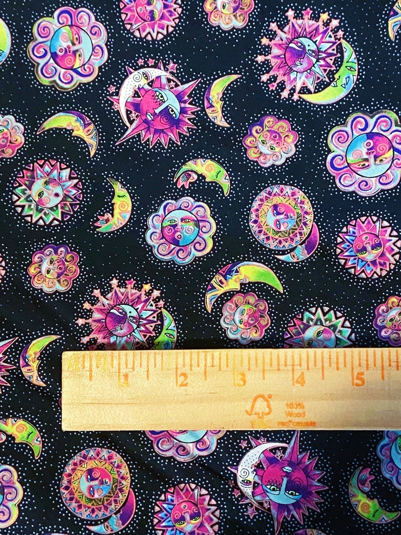 Sun and Moon Cotton Woven Fabric Galaxy Fabric by the Yard | Etsy