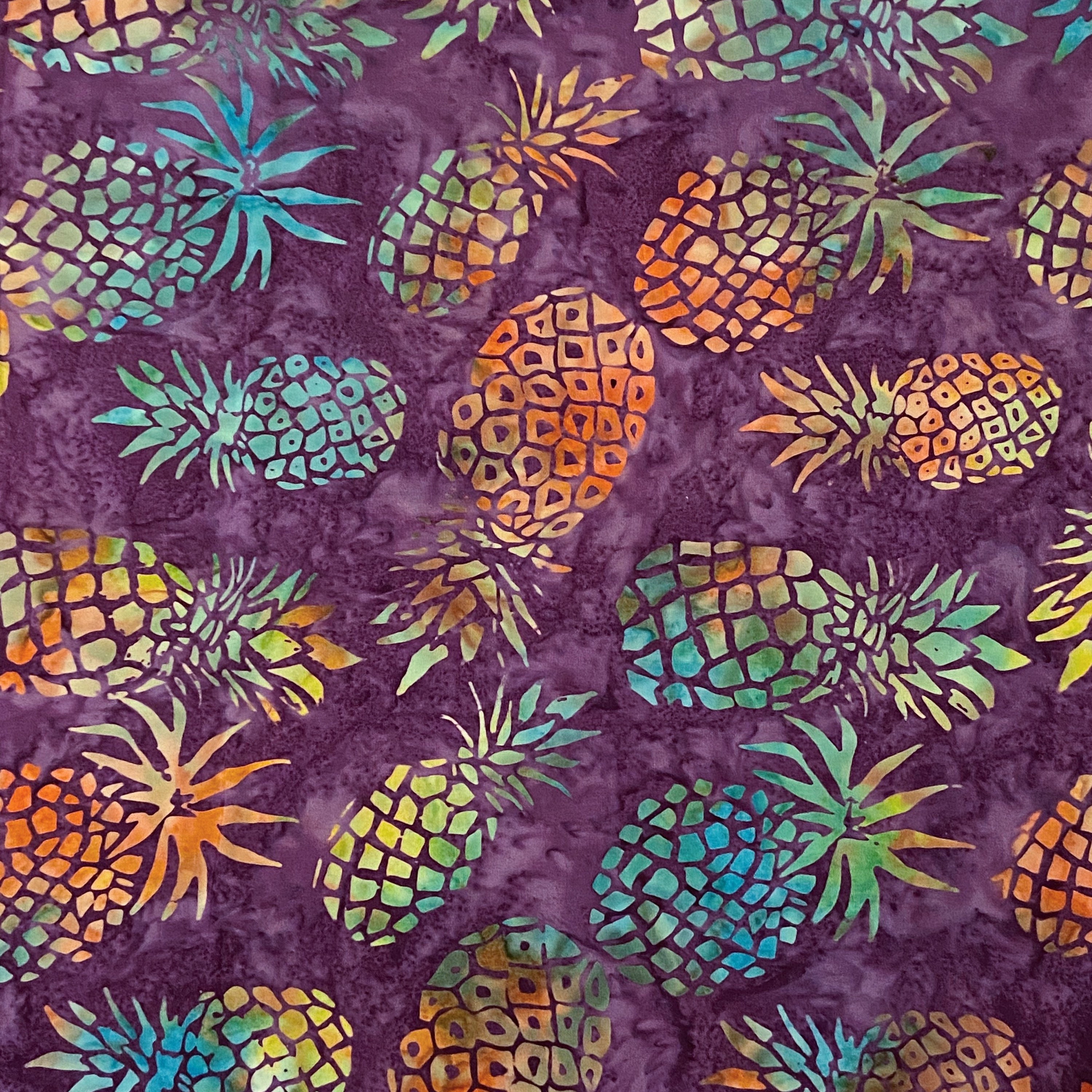 Purple rainbow pineapple batik cotton woven fabric batik Etsy