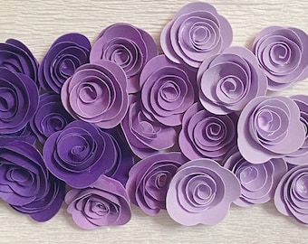 Itty Bitty Paper Roses, Tiny Purple Roses, Baby Purple Roses, Tiny Paper Flowers, Purple Paper Flowers, Purple Flowers, Small Flowers