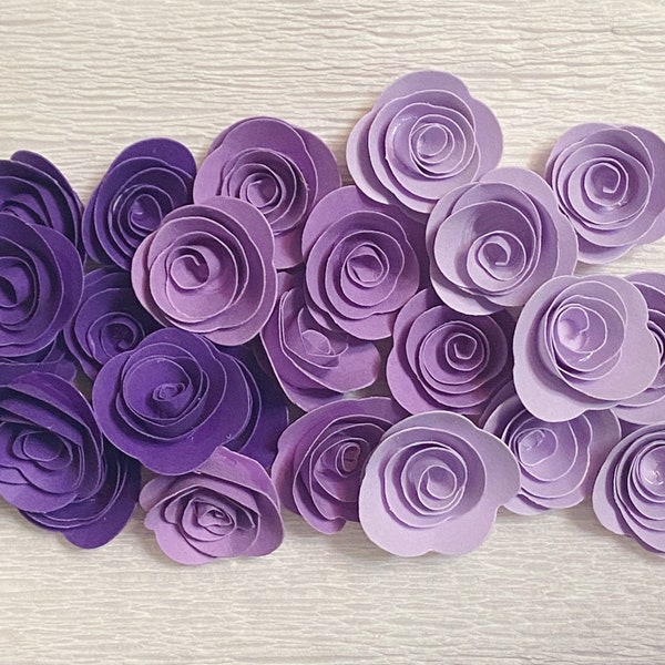 Itty Bitty Paper Roses, Tiny Purple Roses, Baby Purple Roses, Tiny Paper Flowers, Purple Paper Flowers, Purple Flowers, Small Flowers