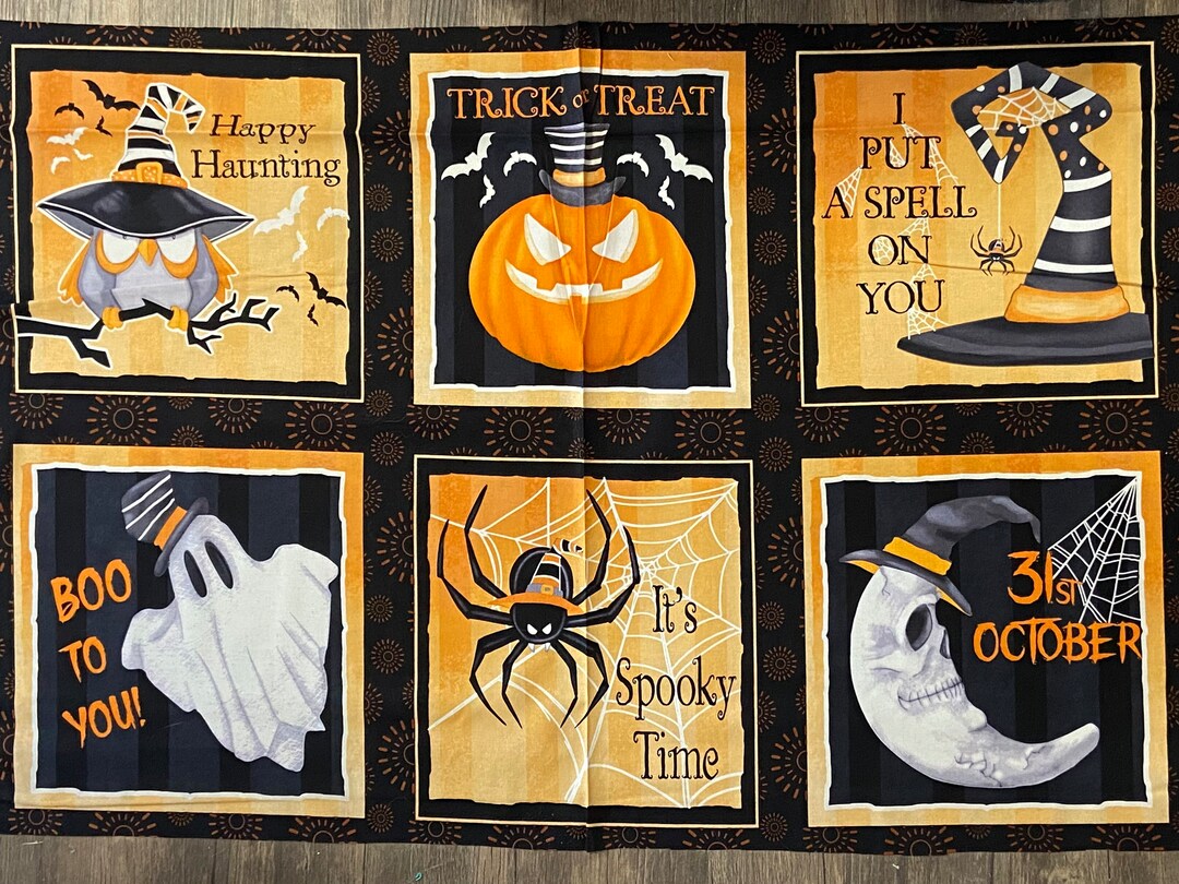 Halloween Fabric Panel to Make a Wall Hanging or Pillow, Halloween