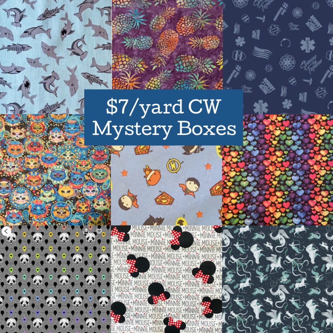 Fabric mystery boxes 5 7 or 10 yards of cotton woven fabric Etsy