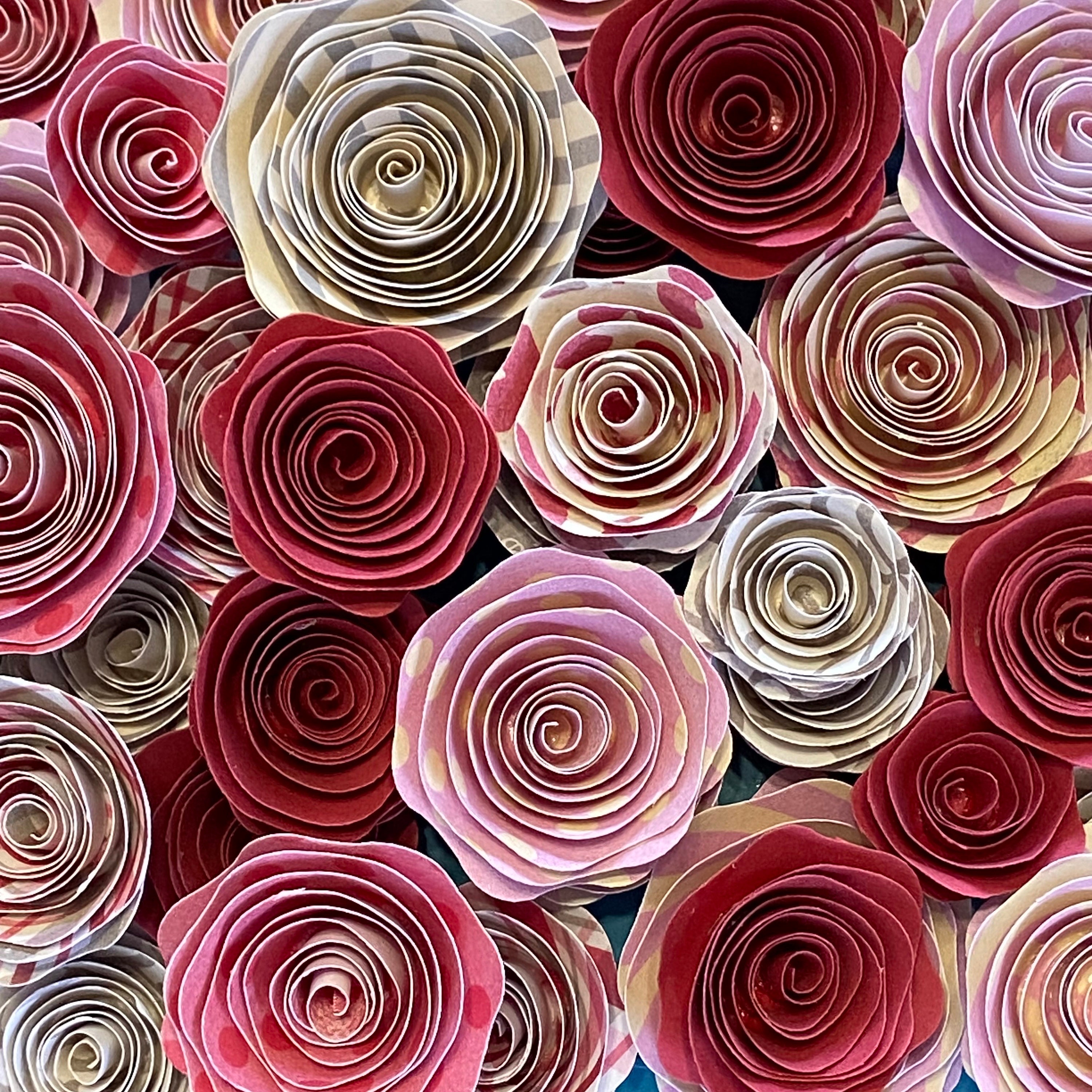 Handmade Paper Roses: Valentine's Day Decor, Red, Pink, Gray - Etsy