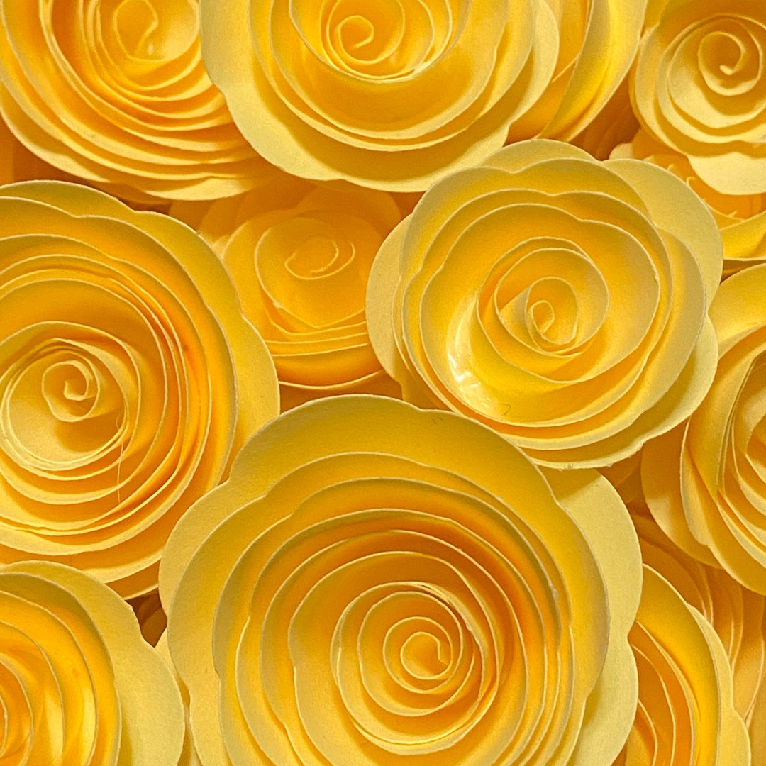Yellow Paper Roses Yellow Paper Flowers Small Handmade Etsy