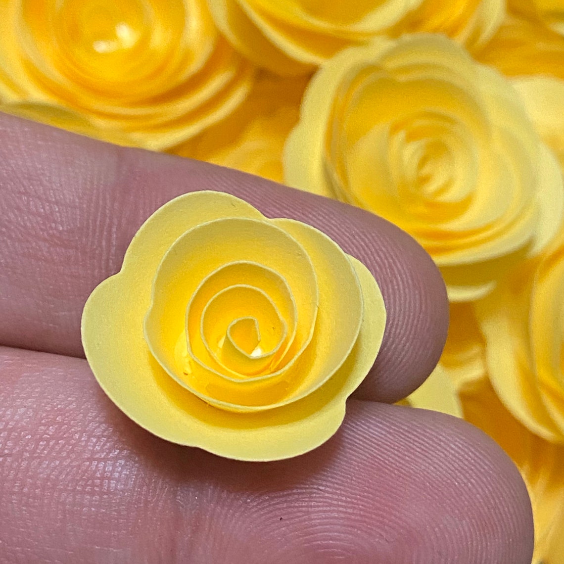 Yellow Paper Roses Yellow Paper Flowers Small Handmade Etsy