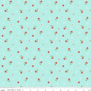 Strawberry cotton woven fabric, quilt fair strawberry fabric by the yard, cotton fabric, retro style fabric, cute fabric, fruit fabric