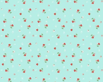 Strawberry cotton woven fabric, quilt fair strawberry fabric by the yard, cotton fabric, retro style fabric, cute fabric, fruit fabric