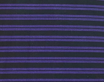 Gothic striped cotton woven fabric, purple and black striped fabric by the yard, Halloween cotton fabric, spooky fabric, blender fabric