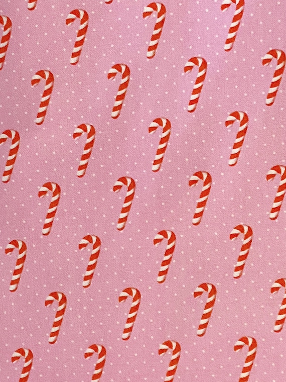 Candy Cane Cotton Woven Fabric Christmas Fabric by the Yard Etsy