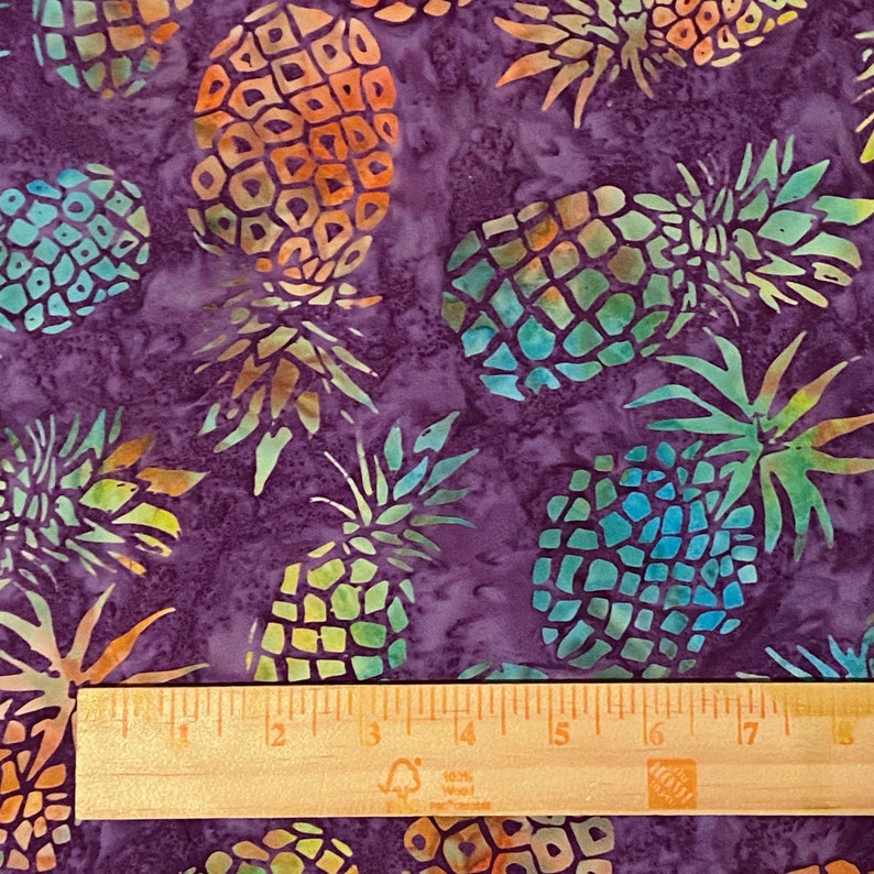 Purple Rainbow Pineapple Batik Cotton Woven Fabric Batik Etsy