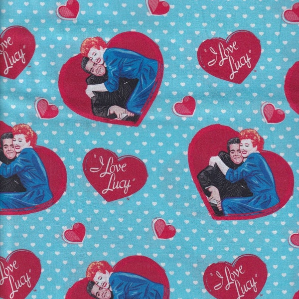 I Love Lucy cotton woven fabric, Lucy fabric by the yard, cotton fabric, nostalgic fabric, television fabric, TV fabric, Lucy and Ricky