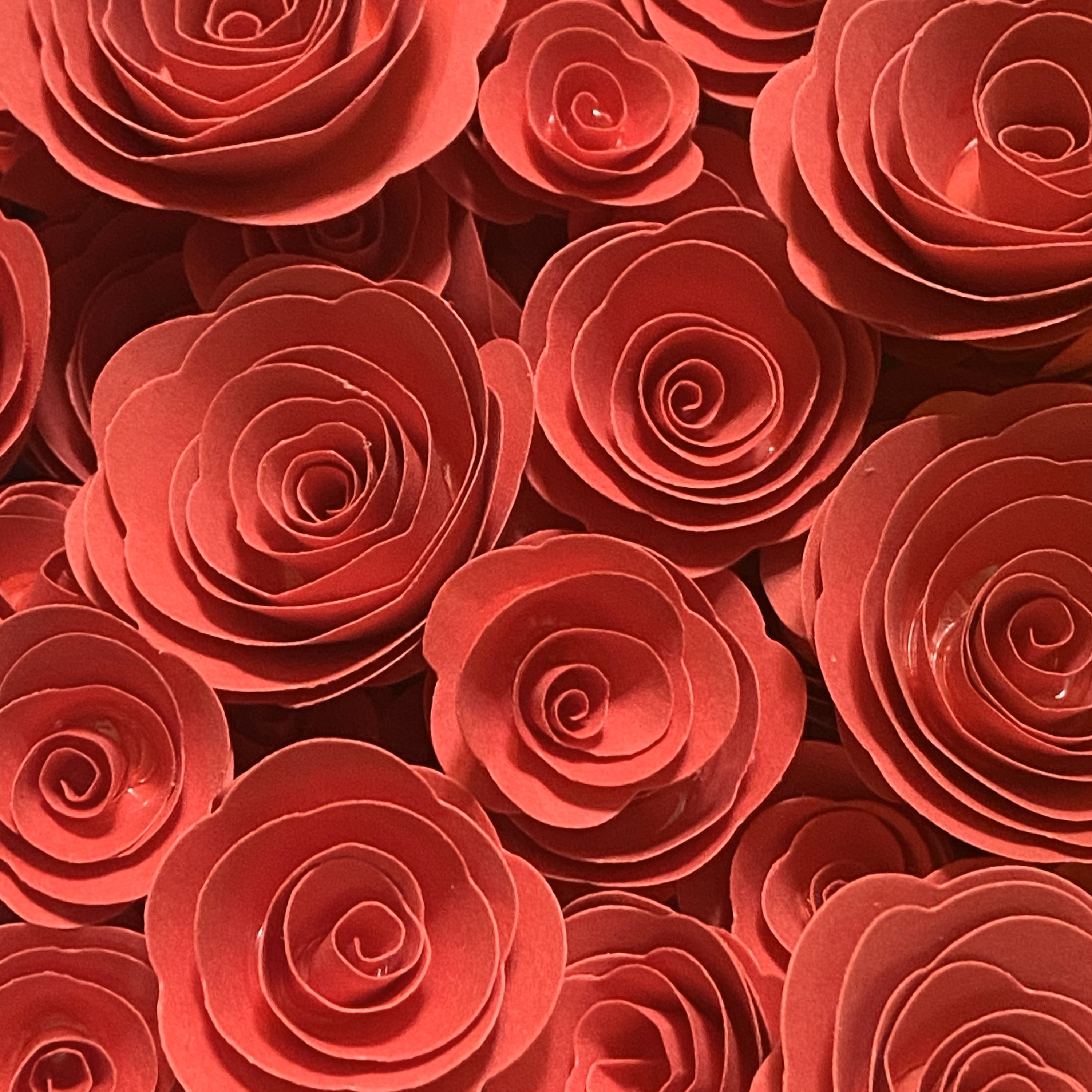Red Paper Roses Solid Red Paper Flowers Small Handmade Etsy