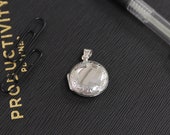 Solid Sterling Silver Etched Round Locket Pendant Necklace - Lengths 0 quot to 36 quot - silver locket necklace, locket necklace, photo necklace