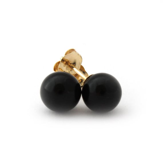 14k Yellow//White Gold Dark Red Simulated Coral Ball Stud Earrings w Screwbacks