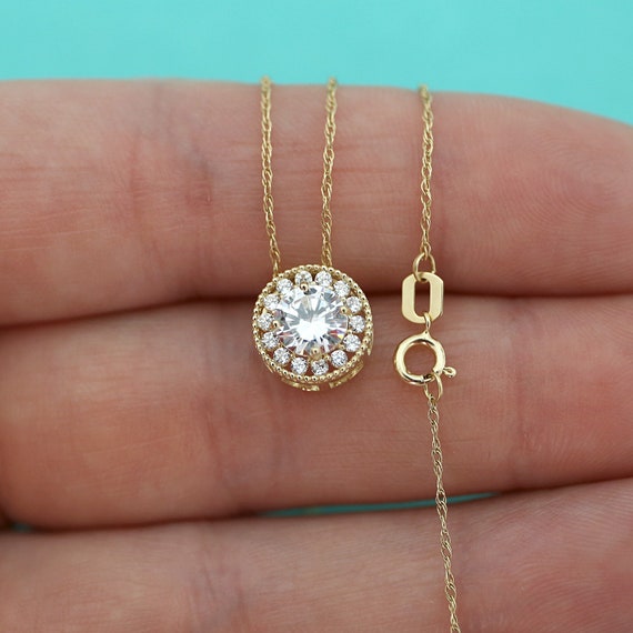 14k Yellow Gold Cubic Zirconia Milgrain Heart Pendant