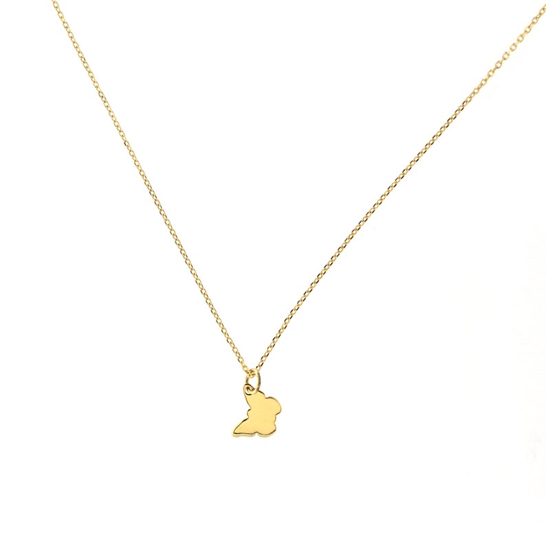 for women 14k gold dainty necklaces 14k Yellow Gold Tiny Butterfly Charm Pendant Cable Chain Necklace everyday necklace for girls