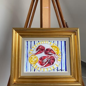 A taste of the sea/Original painting/Original oil painting/Framed painting/ Small size painting/ Modern art/ Still life/ Contemporary/