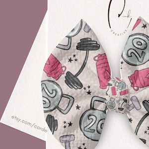 Lift Like a Girl | Gym Hair Bow, Fitness Bow, Weightlifting Bow, Workout Bow, Headwrap and Scrunchie
