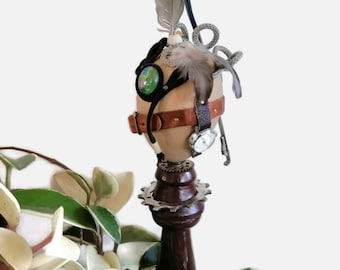 Unusual gift for man Desktop decor Steampunk sculpture Office accessory Abstract figurine Strange unusual art Who has everything