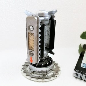 Desk accessory for cyclist Bicycle art Unusual gift for man women Repurposed bike pedal