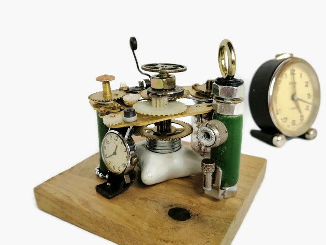 Unusual Gift for Man Steampunk Sculpture TIME MACHINE Desk Accessory ...