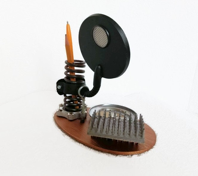 Unusual Desktop Organizer With Mirror Business Card Holder Spring Pen ...