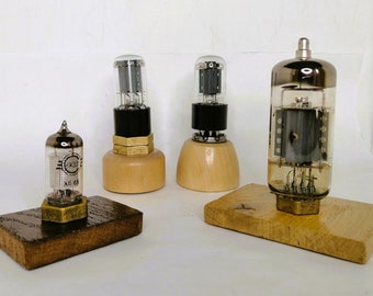 Vintage radio tube Old vacuum tubes Desk accessory for man Unusual engineer gift