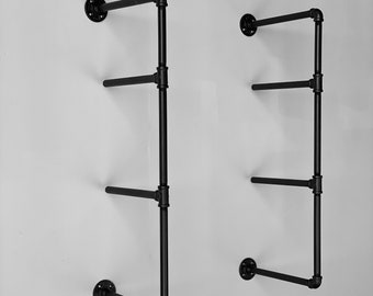 3 Tiered Shelf Brackets | Industrial Shelving Unit Frame | Rustic Industrial Shelves | Handmade Modern Furniture | Cold Steal Creations