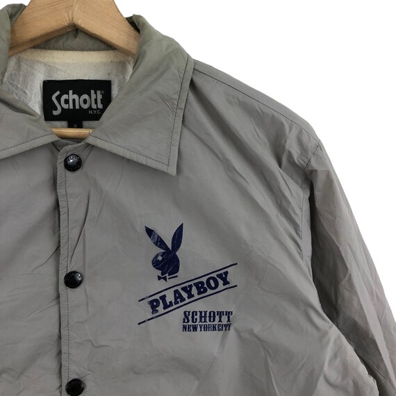 Vintage SCHOTT Nyc x Playboy Coach Jacket Streetw… - image 3