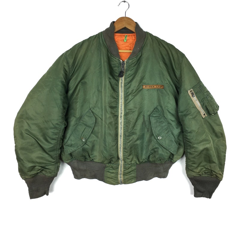 Vintage AVIREX USA Bomber Jacket Type L-2B US Air Force Big Logo Military Style Vintage Mens Clothing