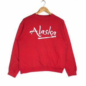Vintage ALASKA By Russell Athletic Sweatshirt Big Logo Embroidered Pullover Jumper Vintage Clothing