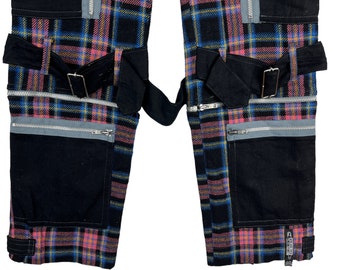 HERE THERE Bondage Pants Punk Checkered Japanese Brand