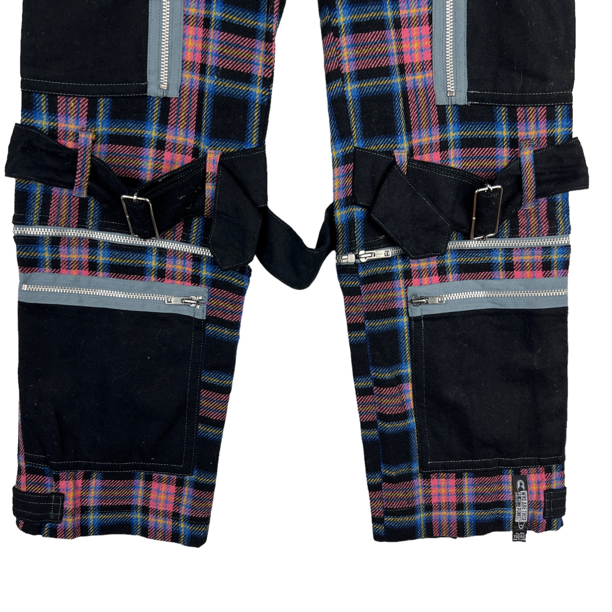 HERE THERE Bondage Pants Punk Checkered Japanese Brand