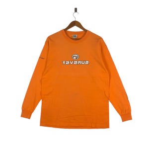 Vintage 90s TAVARUA Surf Company Long Sleeve Surfing Orange Color Size L