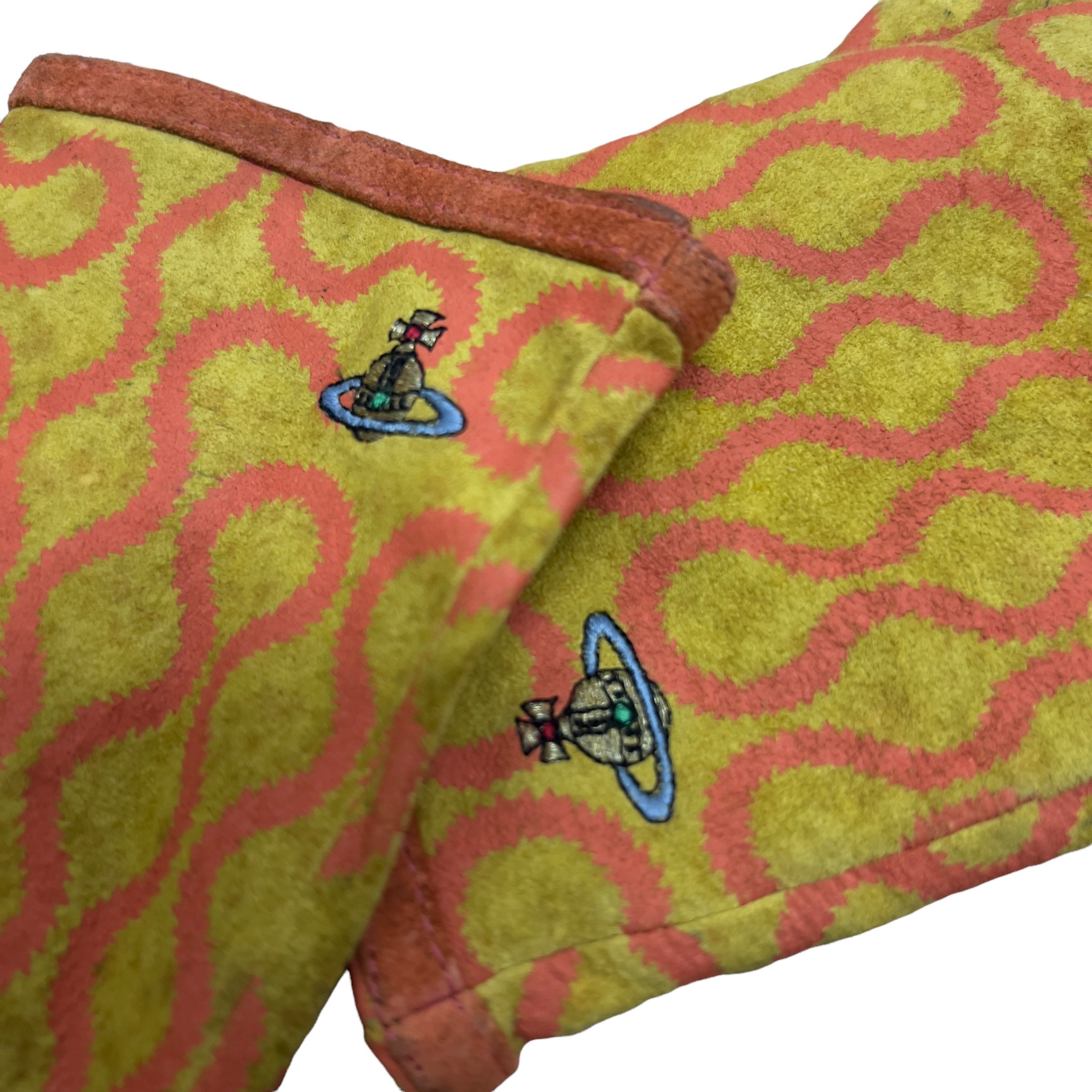 Vintage 90s Squiggle Print VIVIENNE WESTWOOD Leather Gloves - Etsy