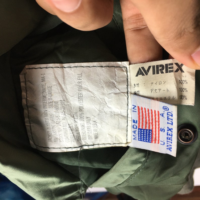 Vintage AVIREX USA Bomber Jacket Type L-2B US Air Force Big Logo Military Style Vintage Mens Clothing