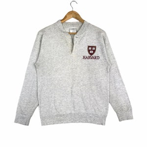 Vintage 90s Harvard University Sweatshirt - Embroidered Big Logo, Medium