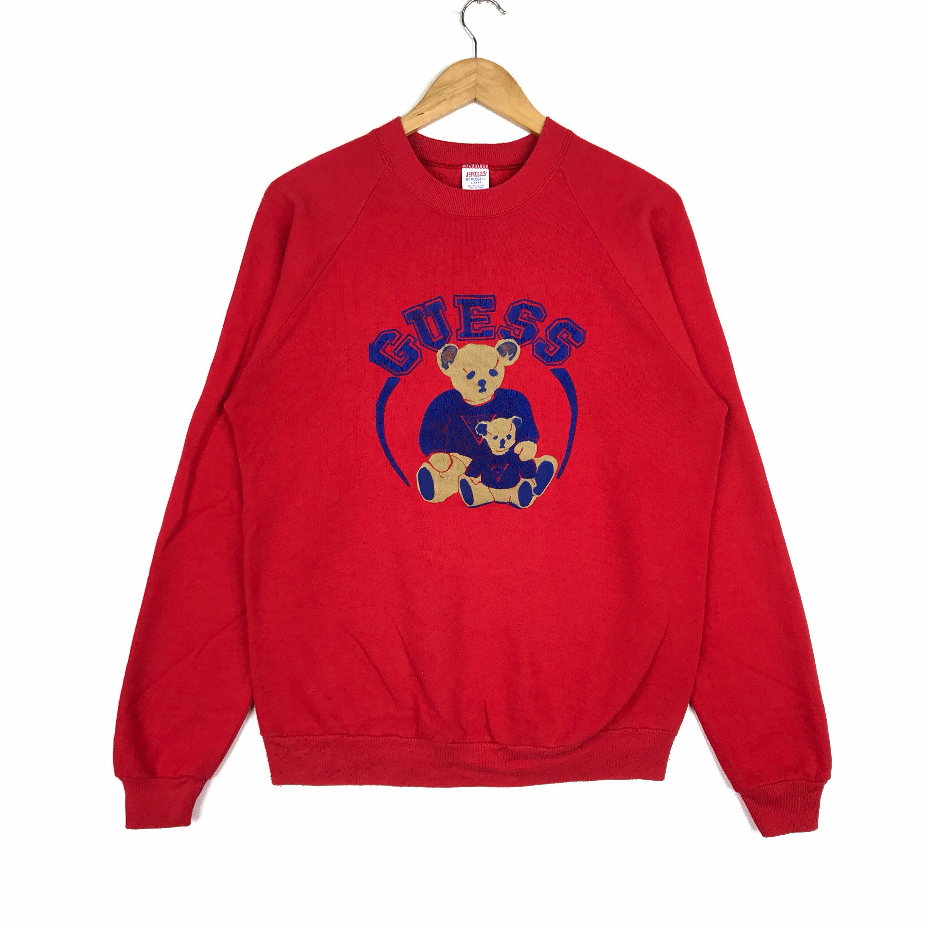 Vintage GUESS Bear Sweatshirt Pullover Jumper Big Logo Printed