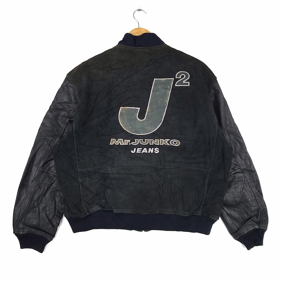 Rare!! Vintage MR. JUNKO Jeans J2 Leather Varsity Jacket Big Rare!! Vintage MR. JUNKO Jeans J2 Leather Varsity Jacket Big