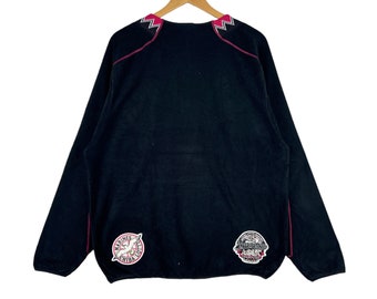 Vintage Chiba Lotte Marines Fleece Sweatshirt By Descente Big Logo Embroidery Vintage Baseball Team Sportswear