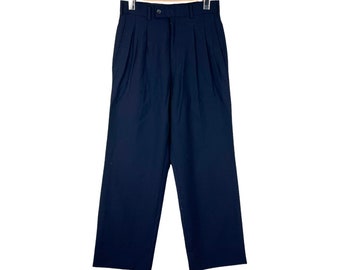 Vintage 80s Comme Des Garcons Homme Rei Kawakubo Wool Pants Trousers Navy Color