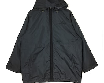 Vintage 90s Sergio Tacchini Nylon Jacket: Embroidered Logo, Black Hiphop Streetwear (M)