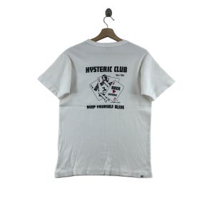 Camiseta vintage HYSTERIC GLAMOUR con logo grande y tarjeta Hysteric Club