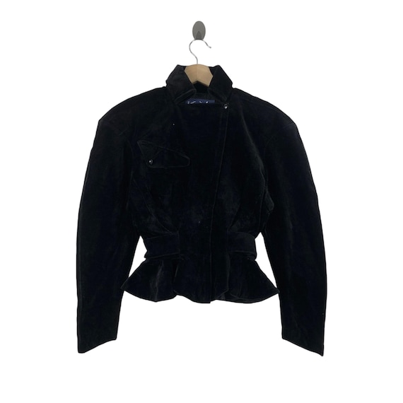 Vintage THIERRY MUGLER Black Velvet Bee Waist Jacket - Etsy